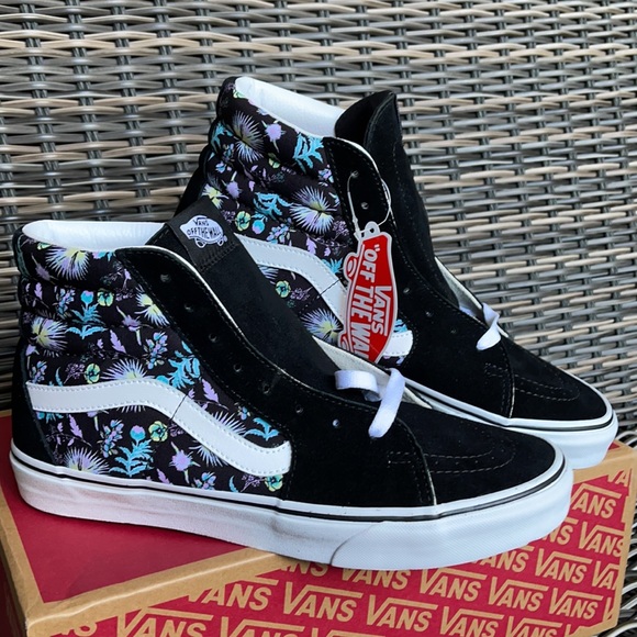 Vans Sk8-Hi Paradise Floral Black/True White MENS - Picture 6 of 16
